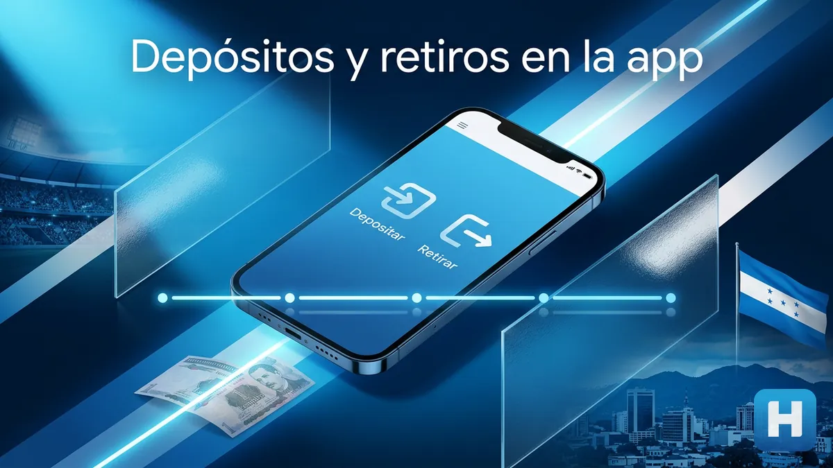 Proceso de depósitos y retiros desde la app de Hondubet en Honduras