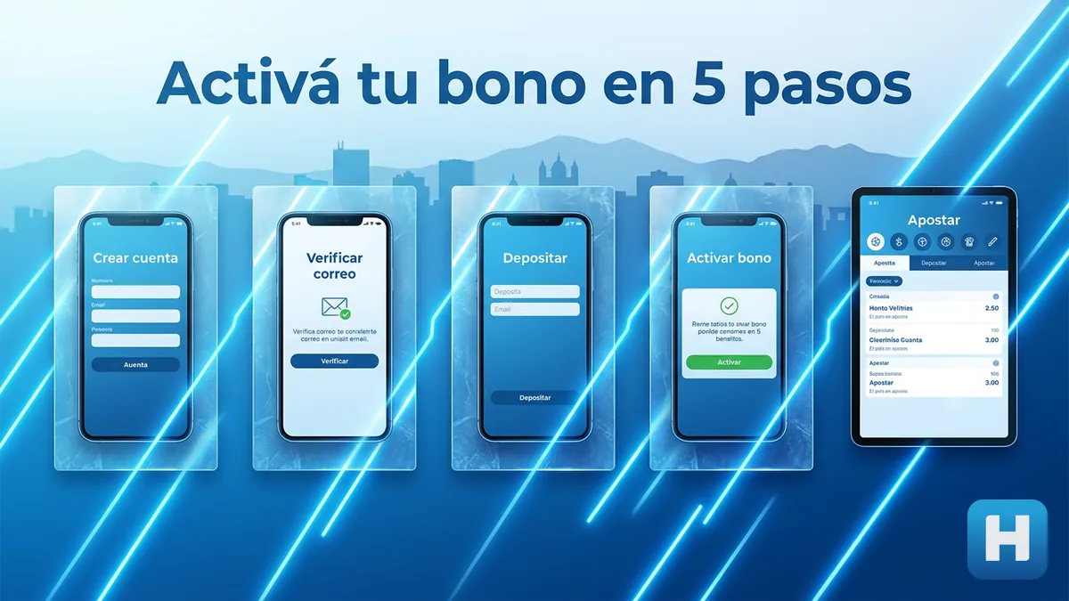 Secuencia de pantallas de Hondubet para activar el bono de bienvenida paso a paso en Honduras