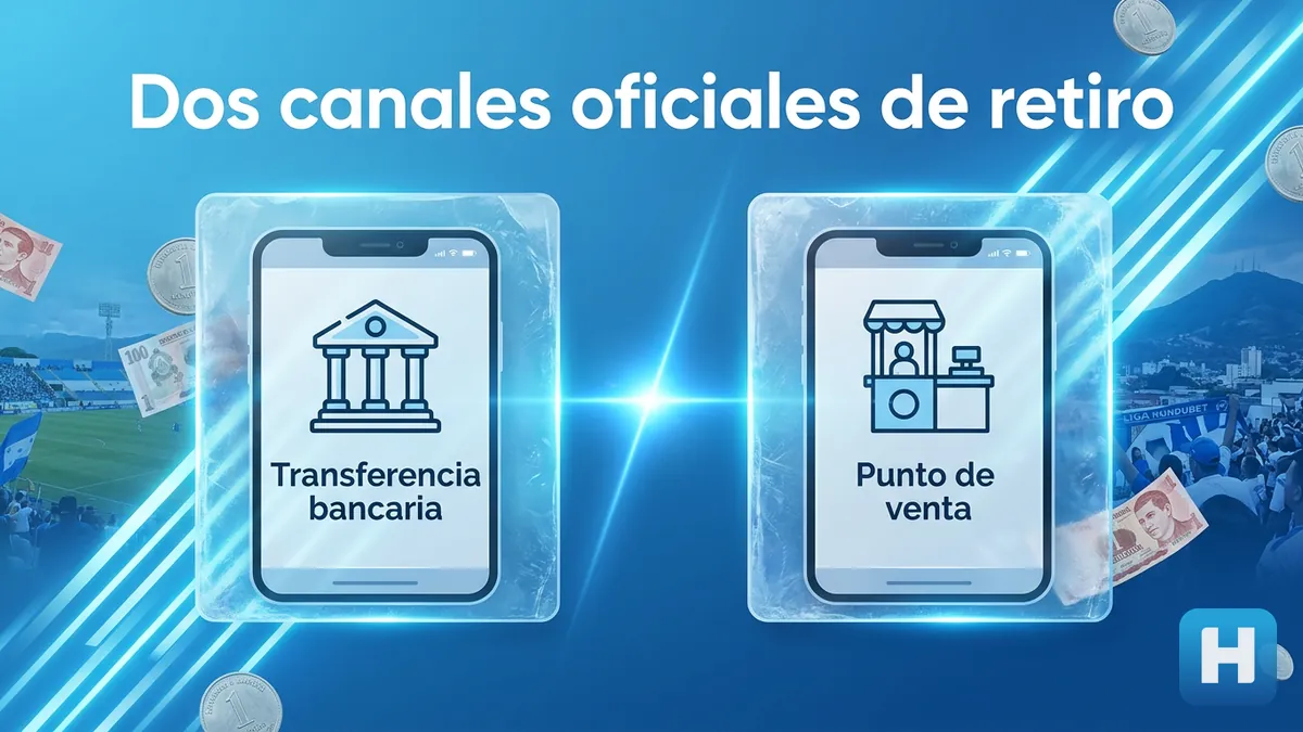 Comparación de los dos canales oficiales de retiro en Hondubet: transferencia bancaria y punto de venta